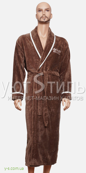 Мужской бамбуковый халат коричневого цвета BE1006