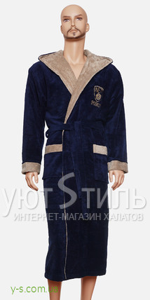 Бамбуковий чоловічий халат з капюшоном BE2409