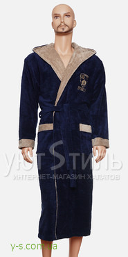 Бамбуковий чоловічий халат з капюшоном BE2409
