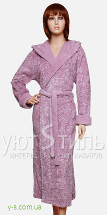 Женский пушистый халат с капюшоном BE3010