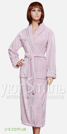 Жіночий пухнастий халат BE3012 з вишивкою 