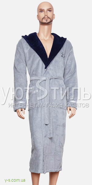 Чоловічий бамбуковий халат сірого кольору BE4202