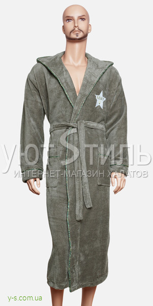 Оливковий бамбуковий халат для чоловіка BE9022