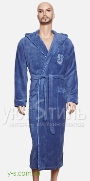 Блакитний бамбуковий халат для чоловіка BE9023