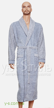Бамбуковий чоловічий халат блакитного кольору BE9043