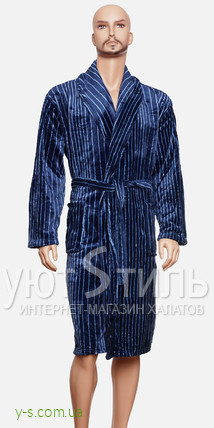 Мужской халат GZ3291 синего цвета без капюшона
