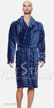 Мужской халат GZ3294 синего цвета без капюшона