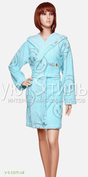 Жіночий пухнастий халат LL2017 з вишивкою 