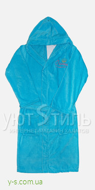 Подростковый махровый халат NA1714 с вышивкой для девочек