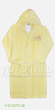 Подростковый махровый халат NA1715 с вышивкой для девочек