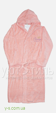 Подростковый махровый халат NA1716 с вышивкой для девочек
