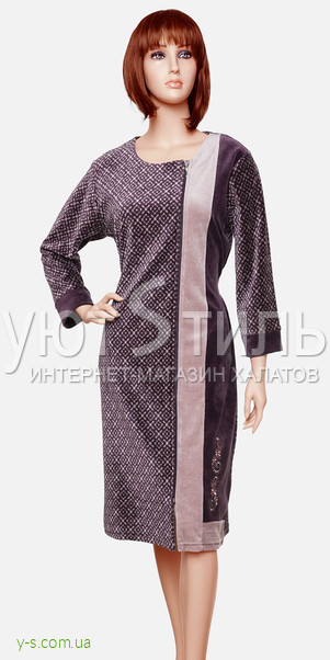 Жіночий домашній халат на блискавці RL3062