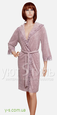 Жіночий домашній халат з поясом RL3372