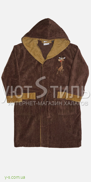 Детский махровый халат с вышивкой на груди RT1806