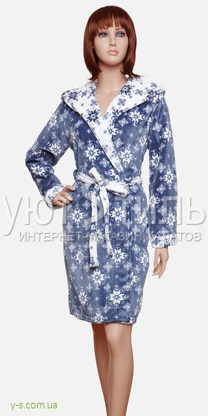 Женский халат с принтом снежинок VA6833