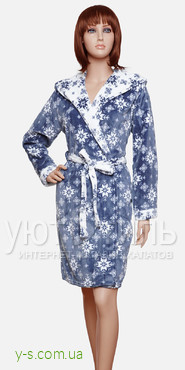 Женский халат с принтом снежинок VA6833