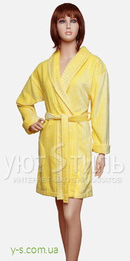 Женский короткий халат VS0419 без капюшона 100%-бавовна