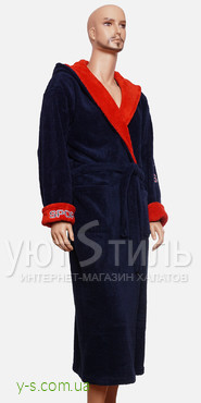 Мужской пушистый халат WM1724 с надписью 
